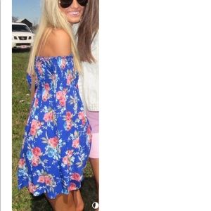 Blue floral dress